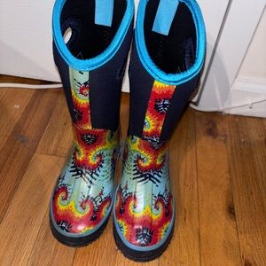 Vibrant Swirl Kids Rain Boots